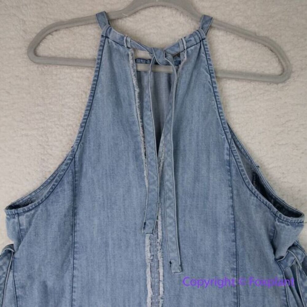 New! FREE PEOPLE Isabella Denim Tunic Dress Faded Vintage, size L - Picture 11 of 16